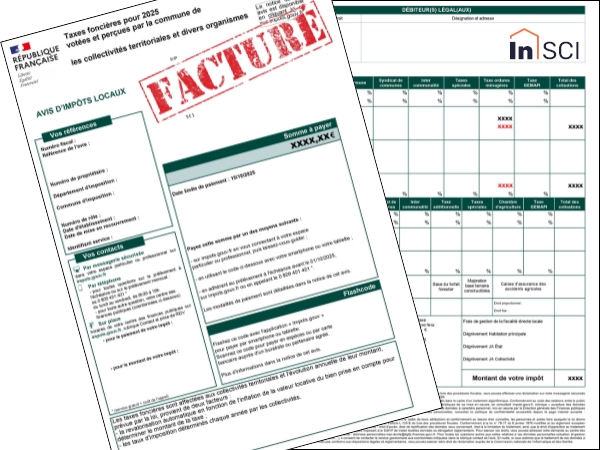 La SCI refacture la Taxe Foncière (TF) et la Taxe d'Ordures Ménagères (TOM)